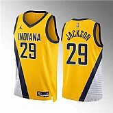 Men's Indiana Pacers #29 Quenton Jackson Yelllow Statement Edition Stitched Basketball Jersey Dzhi,baseball caps,new era cap wholesale,wholesale hats